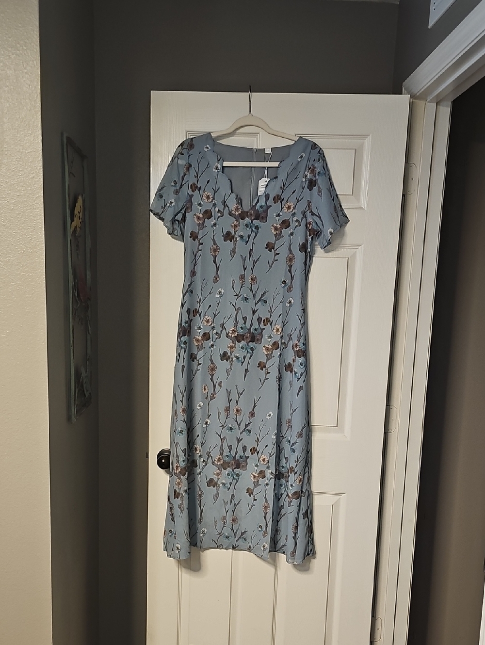Baltic Born Dusty Blue Floral Midi Dress